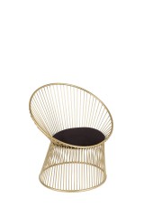 METAL CHAIR GOLD ROUND BLACK VELVET ORDER ONLY    - CHAIRS, STOOLS